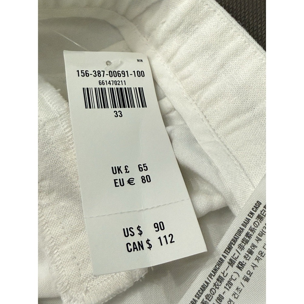 Abercrombie & Fitch Sloane Linen-Blend Tailored Wide Leg Pant Minimal NWT sz 33 - Picture 10 of 10